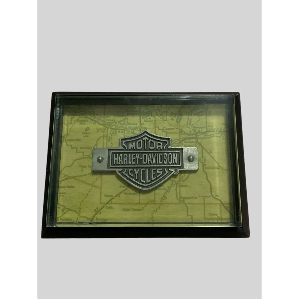 Vintage Hallmark Harley Davidson Motor Plastic Bar & Shield Logo /Paper weight *